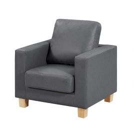 Armchair - DORSET Leather 1 Seater Sofa - Grey