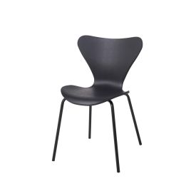 TIERRA Plastic Chairs with Metal legs Black - Set of 4