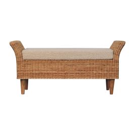 RIVE Rattan Woven Seating Bench - Brown