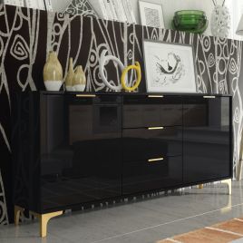 CRANS Gloss Sideboard 140cm - Black