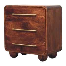 TRILORE Oak Finish Chest of Drawers – Small-sized, 3 Drawers, Ready Assembled