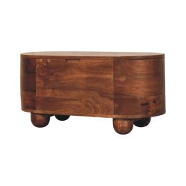 CURVO Wooden Storage Trunk - Medium Oak