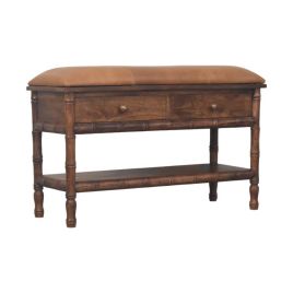 VIREO Console Table Bamboo Wood Storage Unit - Medium Wood
