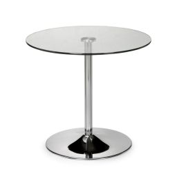 Kudos Chrome & Glass Pedestal Table