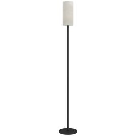HERON Floor Lamp Modern Standing Lamp with Linen Shade White