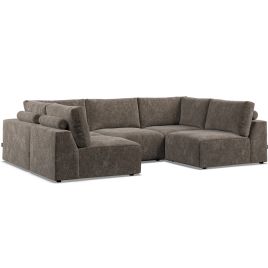 Corner Sofa - GRAZ Fabric 5 Seater U Shaped - Mocca
