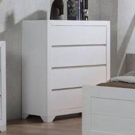 ZEPHYR White Chest of Drawers - Medium-sized, 4 Drawers