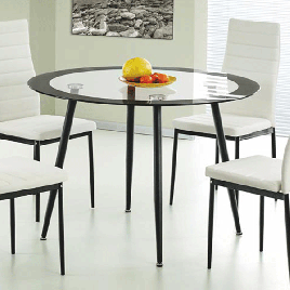 Quince Acodia Clear Glass Dining Table with Black Border