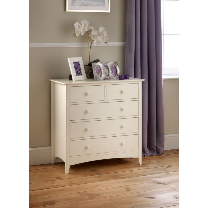 Cameo 3+2 Drawer Storage Chest - Stone White