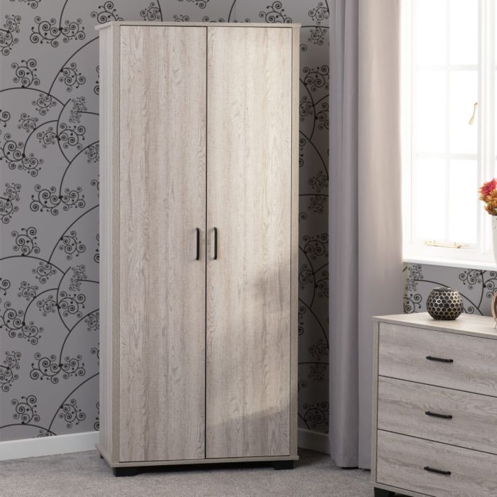 OLDBURY 2 Door Wardrobe Light Oak - 80cm