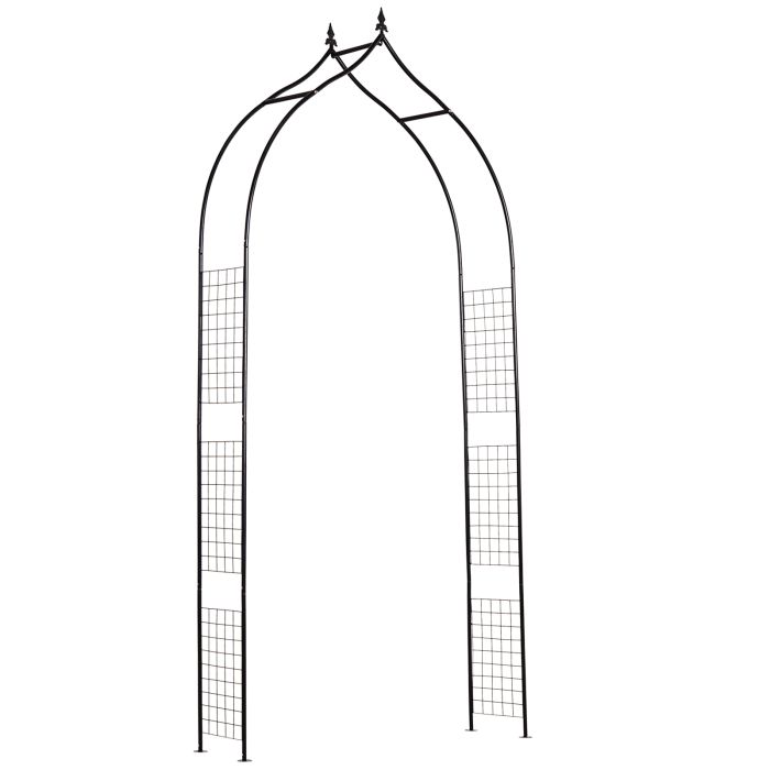Steel Frame Backyard Metal Pergola for Plants & Trellis Garden Arch Black