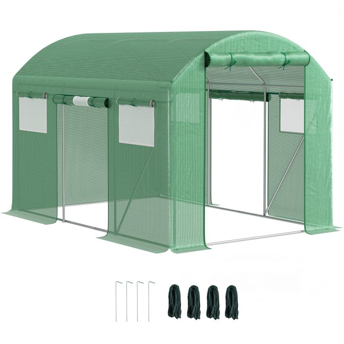 SUNVISTA 9.8 x 6.6ft Walk-In Polytunnel Greenhouse - Green