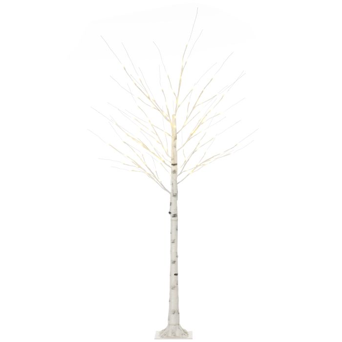 6ft Artificial White Birch Tree Light with 96 Warm White Pre-Lit LED Light for Indoor and Covered Outdoor Use