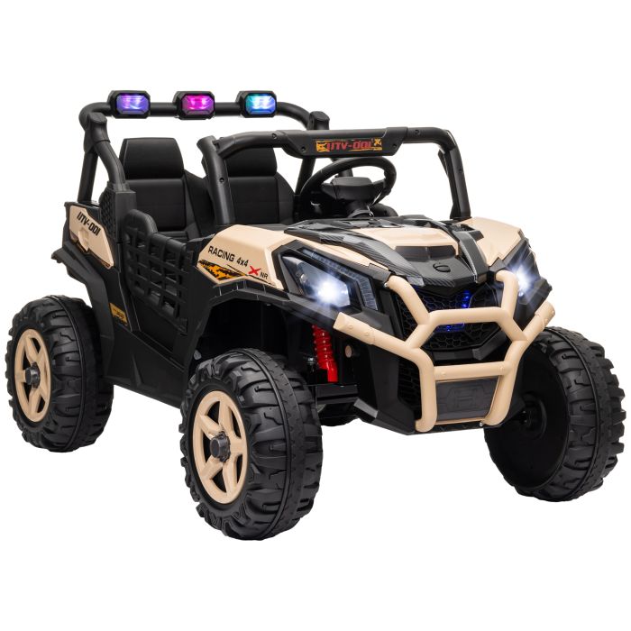 AIVAGO 24V 2 Seater Kids Electric Car with Remote Control, Suspension System, Slow Start, 3 Speeds, for 3-8 Years, Khaki