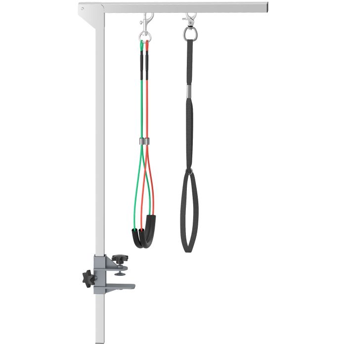 Foldable Pet Grooming Arm with Clamp, 29" Height Adjustable Dog Grooming Holder for Table with 2 Haunch Holders, Grooming Loop for Medium Dogs