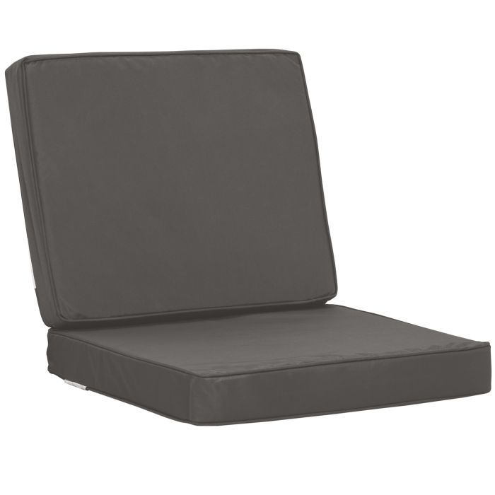 Set of 2 Garden Seat and Back Cushion Set, Replacement Cushions for Outdoor Furniture with Seat Cushion and Back Cushion, Dark Grey