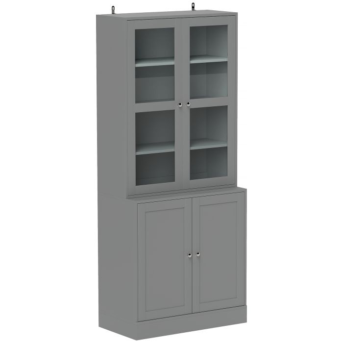 HERON Double Storage Display Cabinet - Grey