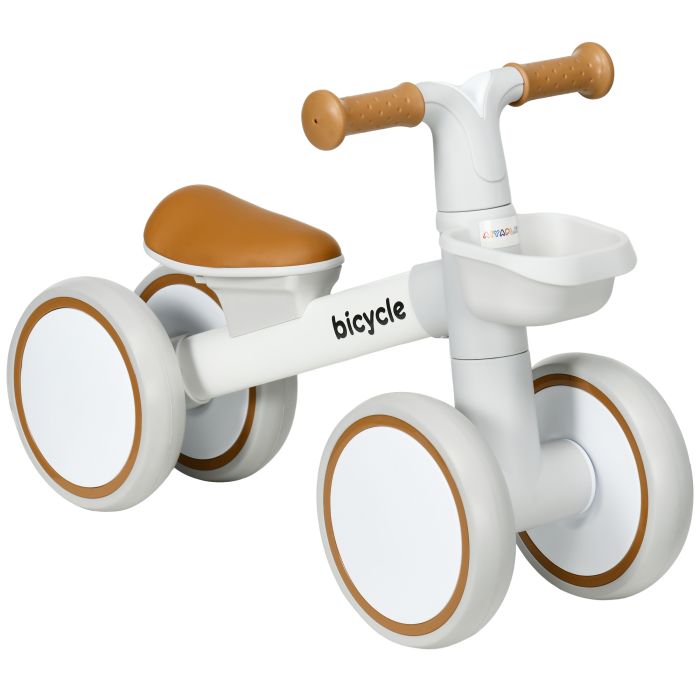 Kinsey Kids Balance Bike with Adjustable Seat and Silent Wheels - White
