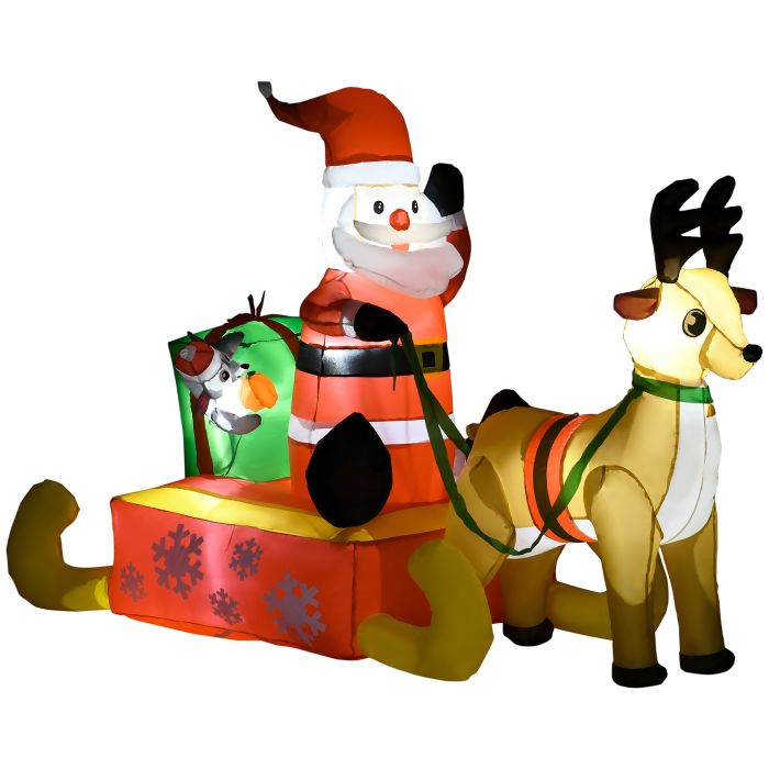 Inflatable Santa, Polyester, 122H cm-Multicolour