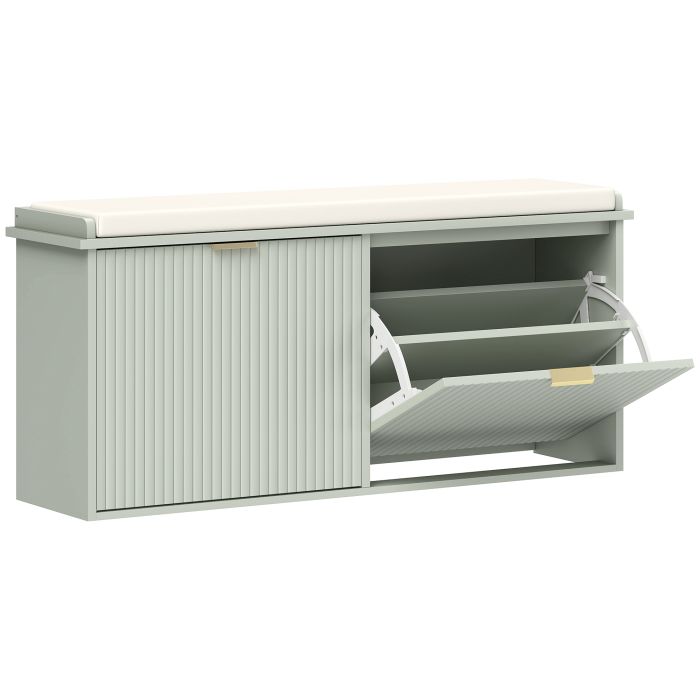 KELVIN 10 Pair Medium Shoe Bench Cabinet Green