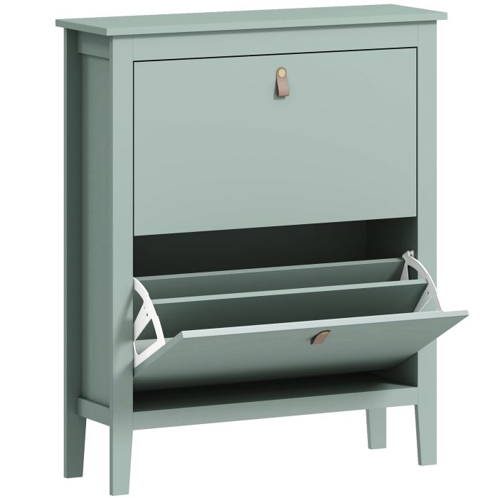 ZABIST 2 Drawers Medium Shoe Cabinet Green