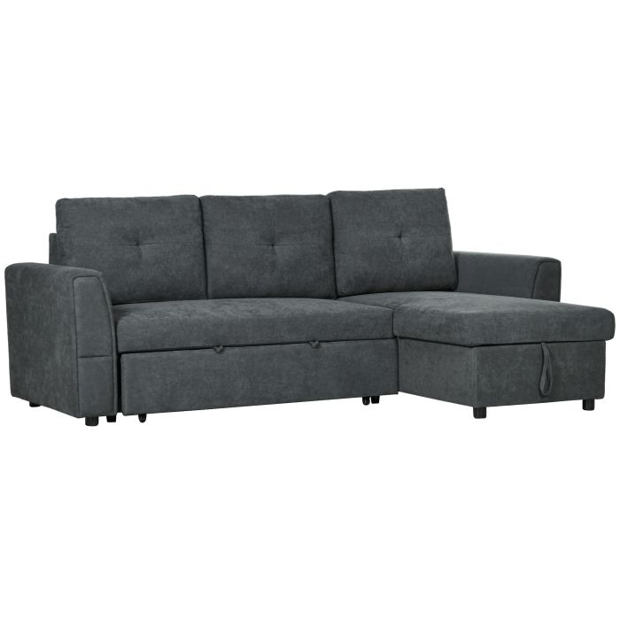 Scott 3 Seater Sofa Bed with Storage - Dark Grey