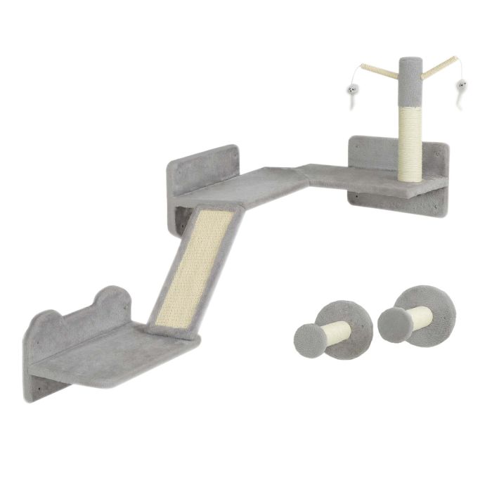 Cat Furniture - Pawzy 3-Piece Cat Wall Furniture Set Grey