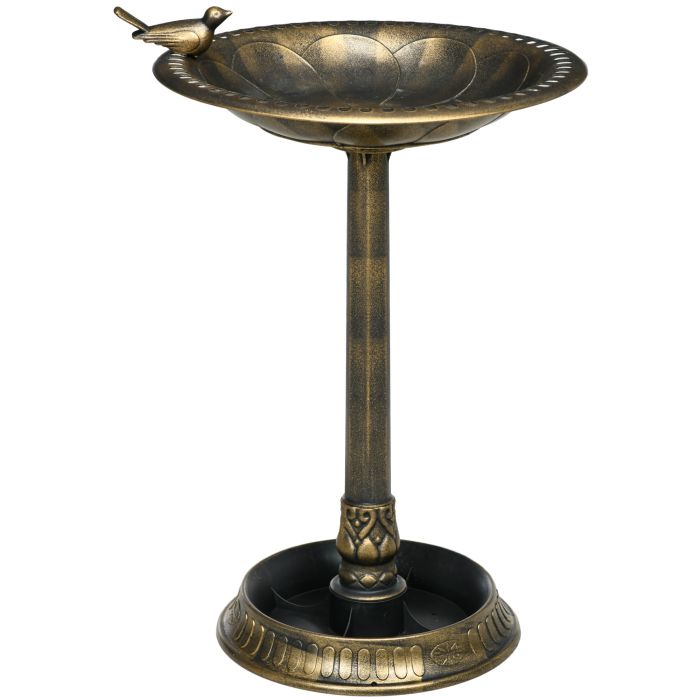 NELRIC Tall Garden Bird Bath - Bronze