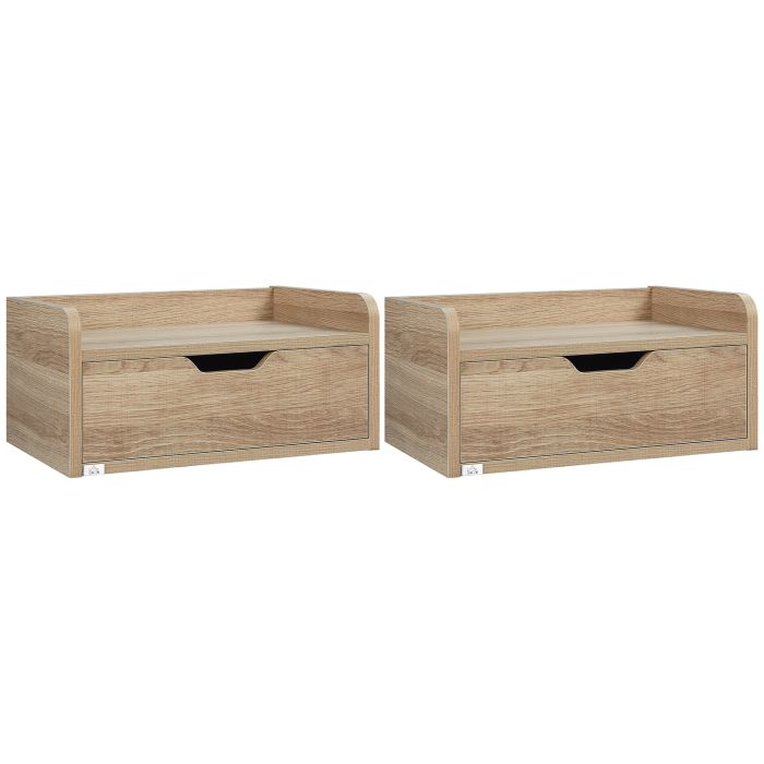 Bedside Table - WALL Nightstand Natural 40cm