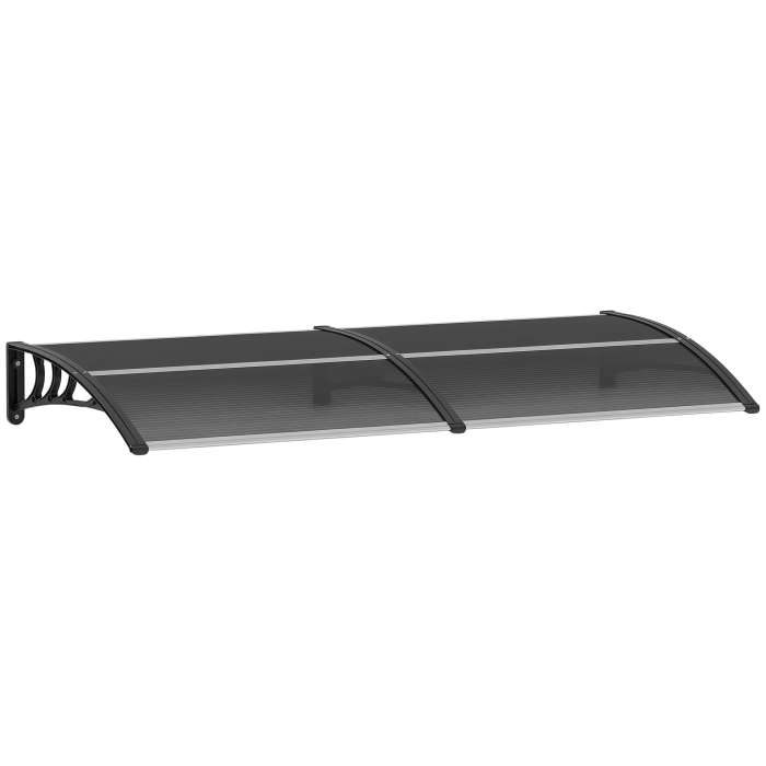 Door Canopy Awning Outdoor Window Rain Shelter Cover for Front/Back Door Porch Black 200 x 75cm