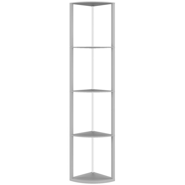 HERON RGB LED Floor Lamp with Shelves 5 Tier Dimmable Standing Lamp Remote - Grey