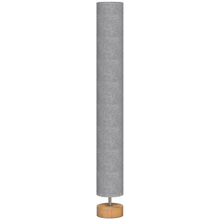 TORVIC LED Floor Lamp Wooden Linen Shade Standing Modern Lamp - Grey