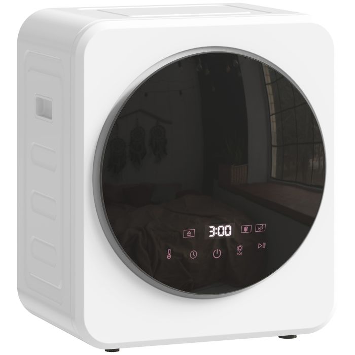 WYNLITH Wall Mounted 4kg Freestanding Vented Front Tumble 800W Drying Machine, Customisable Timer and Stainless Steel Tub - White