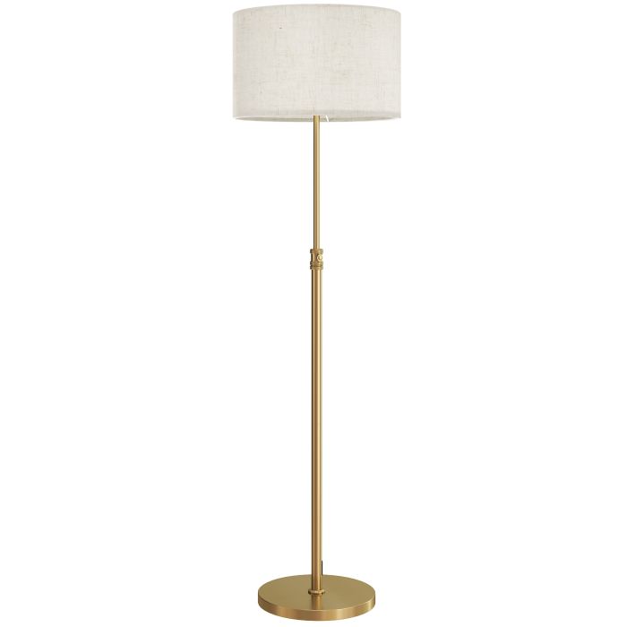 ARVASTYN Floor Lamp with Remote, Height Adjustable, Linen Shade, 3000k - 6000k Adjustable Colour - Gold