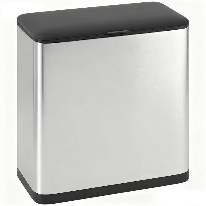 SELVONIX 8L Hanging Rubbish Bin with Lid and Removable Inner Bucket - Silver