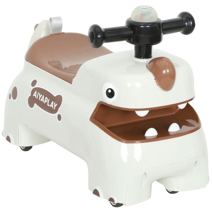 MORVALYNN Kids Dinosaur Foot to Floor Riding Walker - Cream