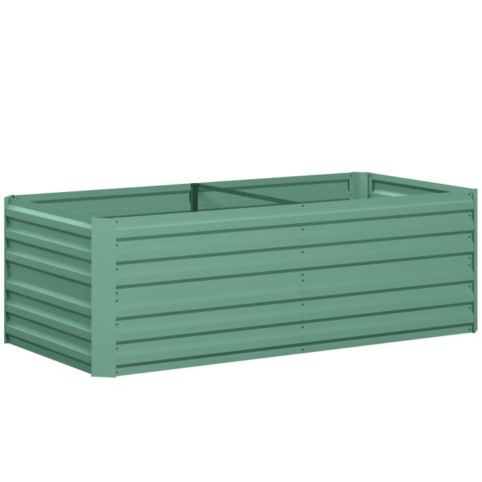 ZENFORD Galvanised Steel Raised Garden Bed 180cm - Light Green