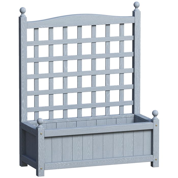 OPHER Wooden Wooden Planter with Trellis - Grey