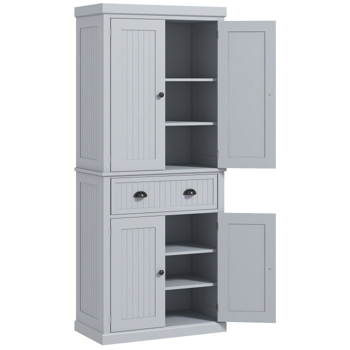 VELAUX Wooden Kitchen Storage Cabinet - Grey