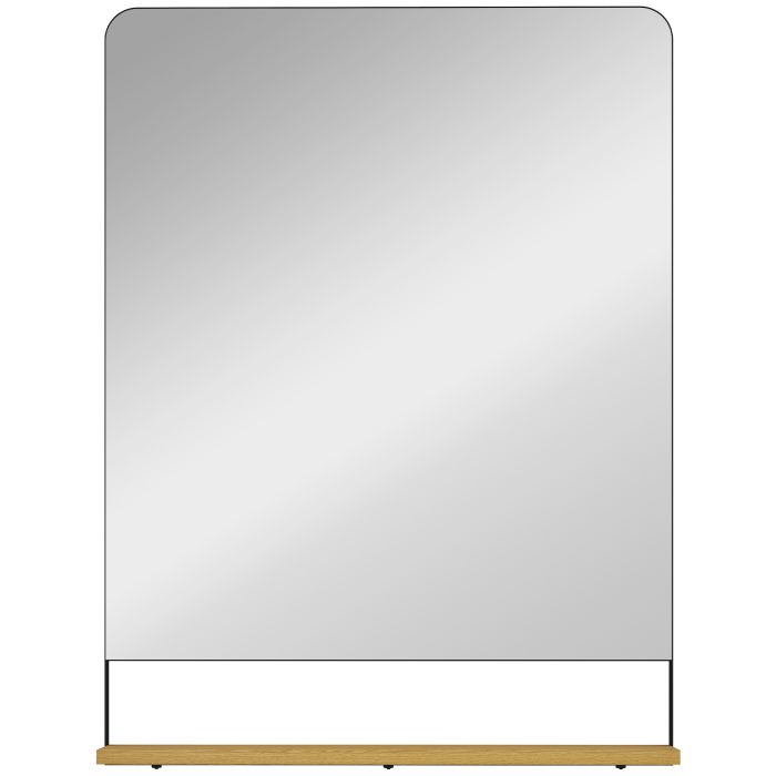 ALDCREST Wooden Wall Mirror with Shelf - Black 60cm