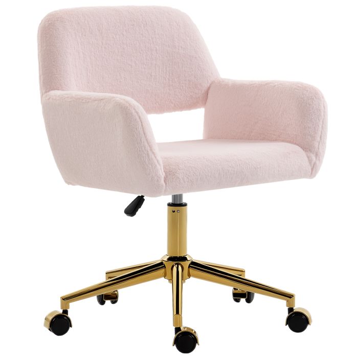 SOLIA Faux Fur Accent Chair - Pink