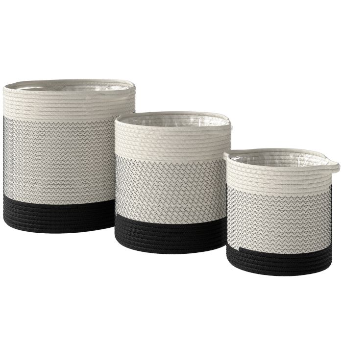Brimoor White Cotton Planter Set of 3 - 30cm