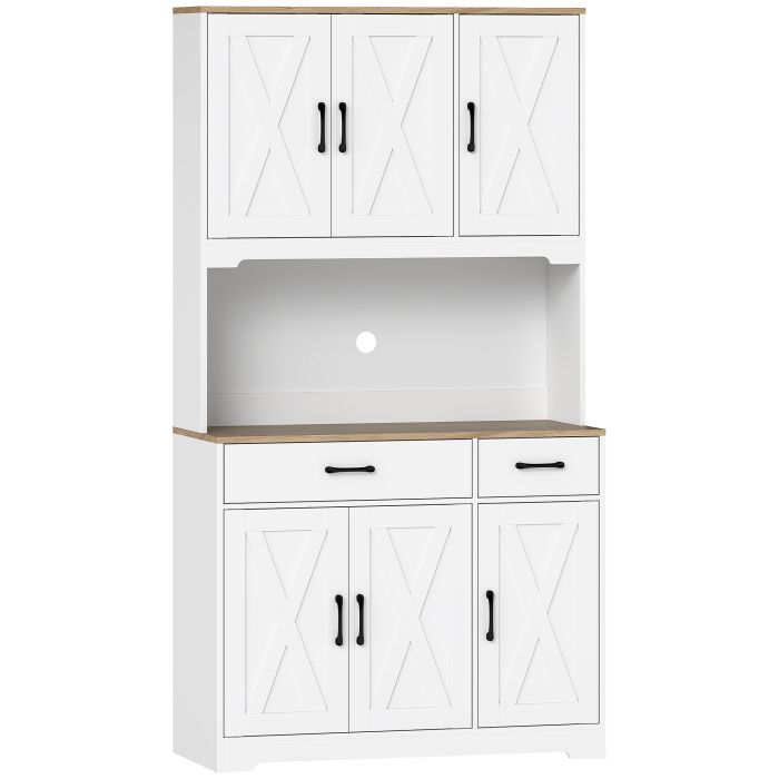 Luxon White Particle Board Tall Kitchen Pantry Cabinet - 94cm