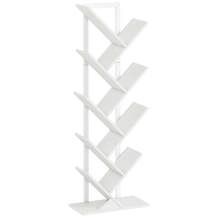 Marcour White Particle Board 9 Tier Bookcase - 50cm