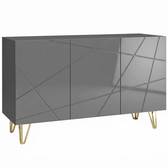 Yorcote Grey Sideboard with Hairpin Legs - 120cm