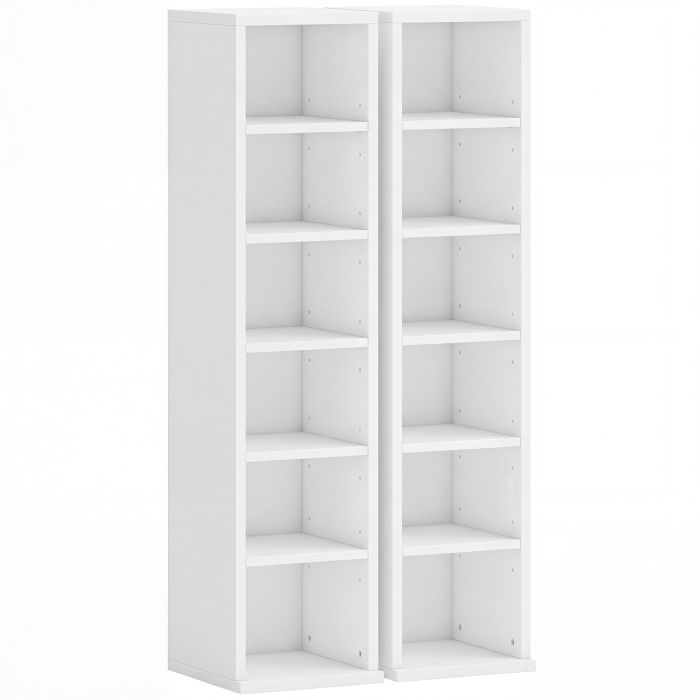 Winheir White Particle Board Bookcase Set of 2 - 21cm