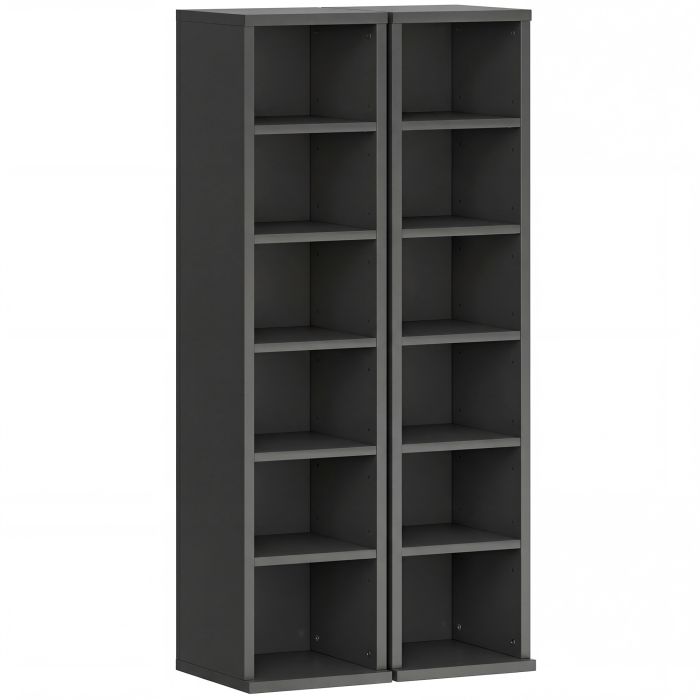 Winheir Black Particle Board Bookcase Set of 2 - 21cm