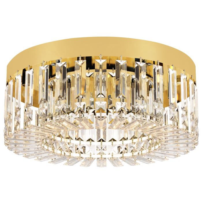 Quaglen Gold Tone Glass Crystal Ceiling Light - 50cm