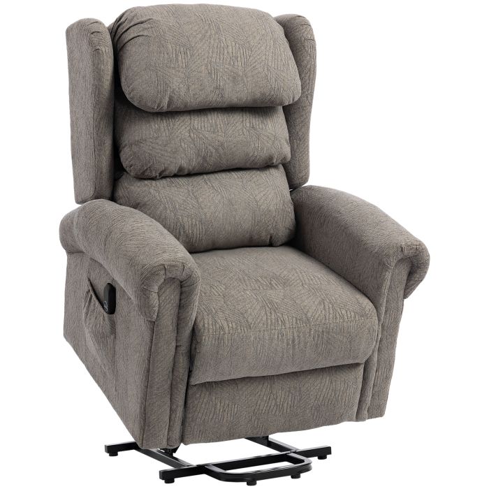 Kenthor Velvet Power Lift Recliner Armchair - Dark Grey