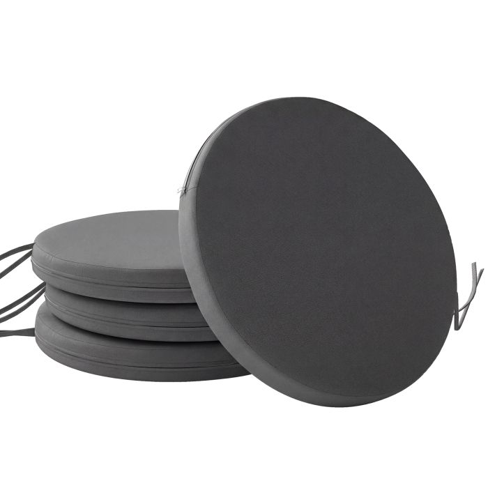 Elmford Dark Grey Polyester Chair Cushions Set of 4 - 41cm